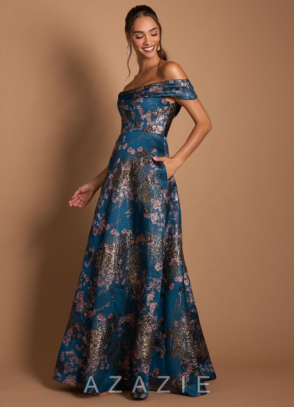 Jordan {color} Maxi Dress  sp_teal_floral_#tf134963
