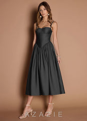 Ottilie {color} Pleated Midi Dress  black