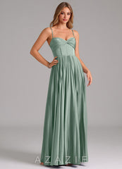 Azazie Akiko Agave A-Line Sweetheart Neckline Stretch Satin Dress agave