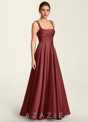 Margot Burnt Umber Satin Corset A-line Dress