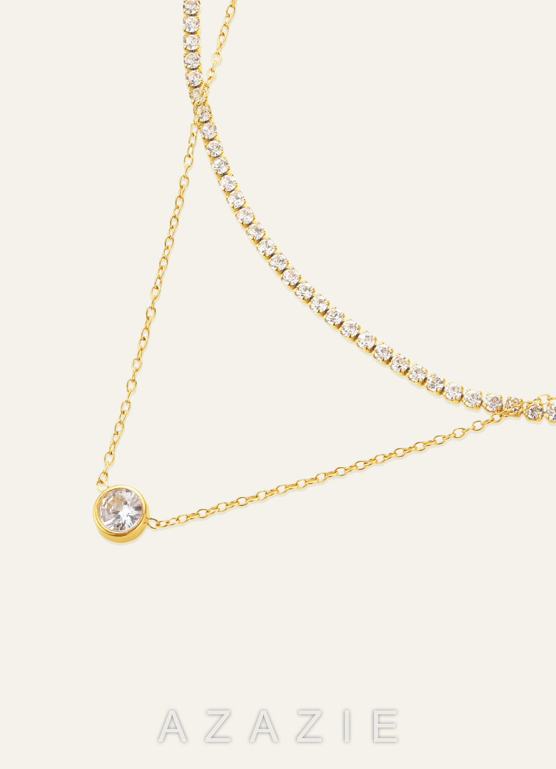 Layered Tennis Pendant Necklace