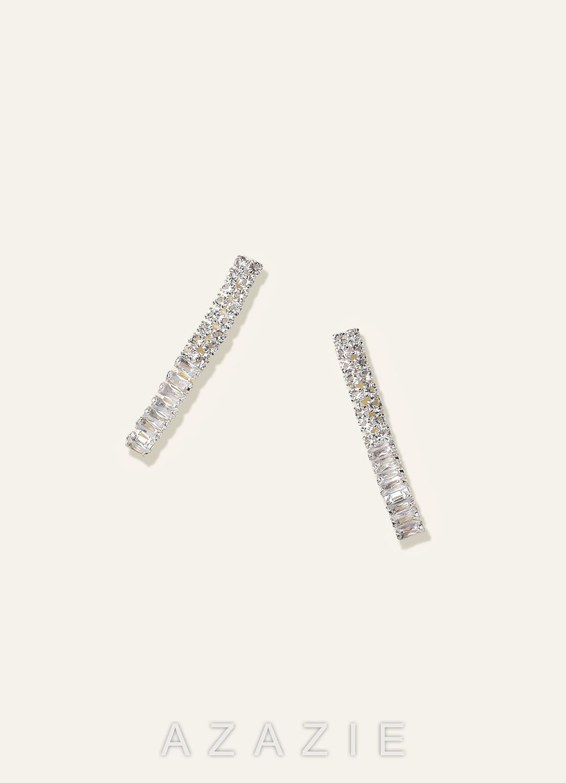 Pointed Collar Crystal Tennis Necklace and Earrings Jewelry Set  silver