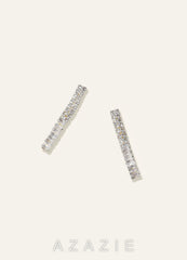 Pointed Collar Crystal Tennis Necklace and Earrings Jewelry Set  silver