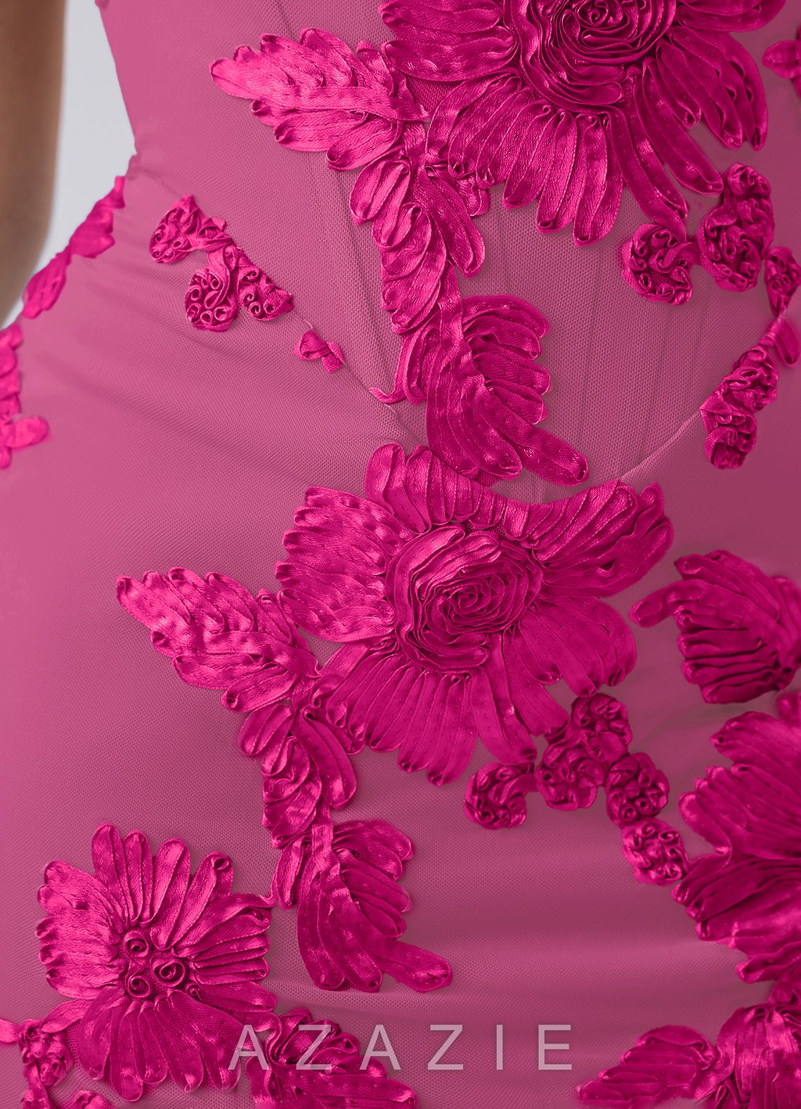 Marigoldessa Fuchsia Lace Stretch Mesh Open Back Corset Mini Dress