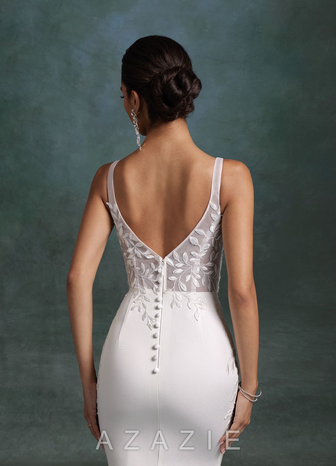 Azazie Sabrina Diamond White Mermaid Crepe Back Satin Dress diamond_white