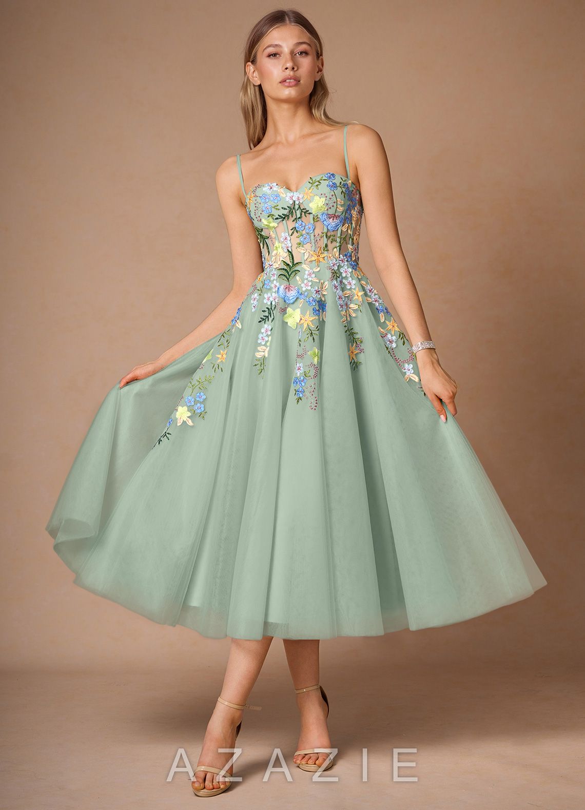 Iverine {color} Midi Dress  sp_pistachio_multi_#pm134791