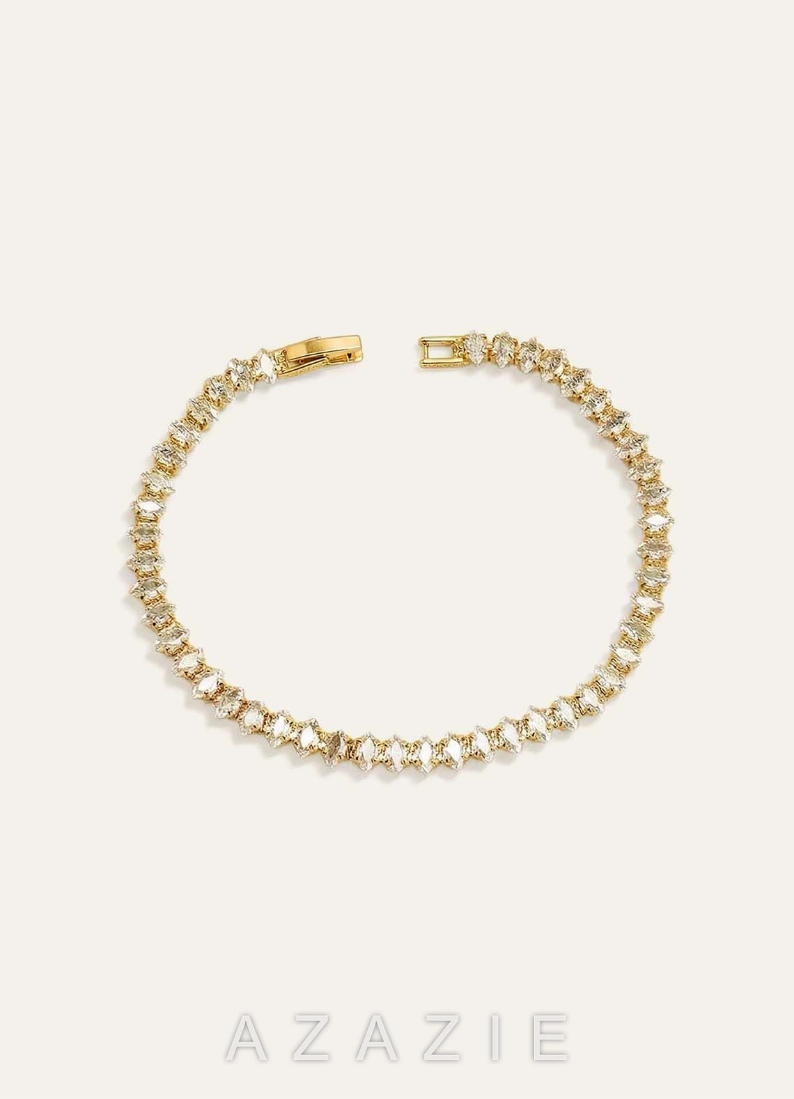 Crystal Tennis Bracelet  gold