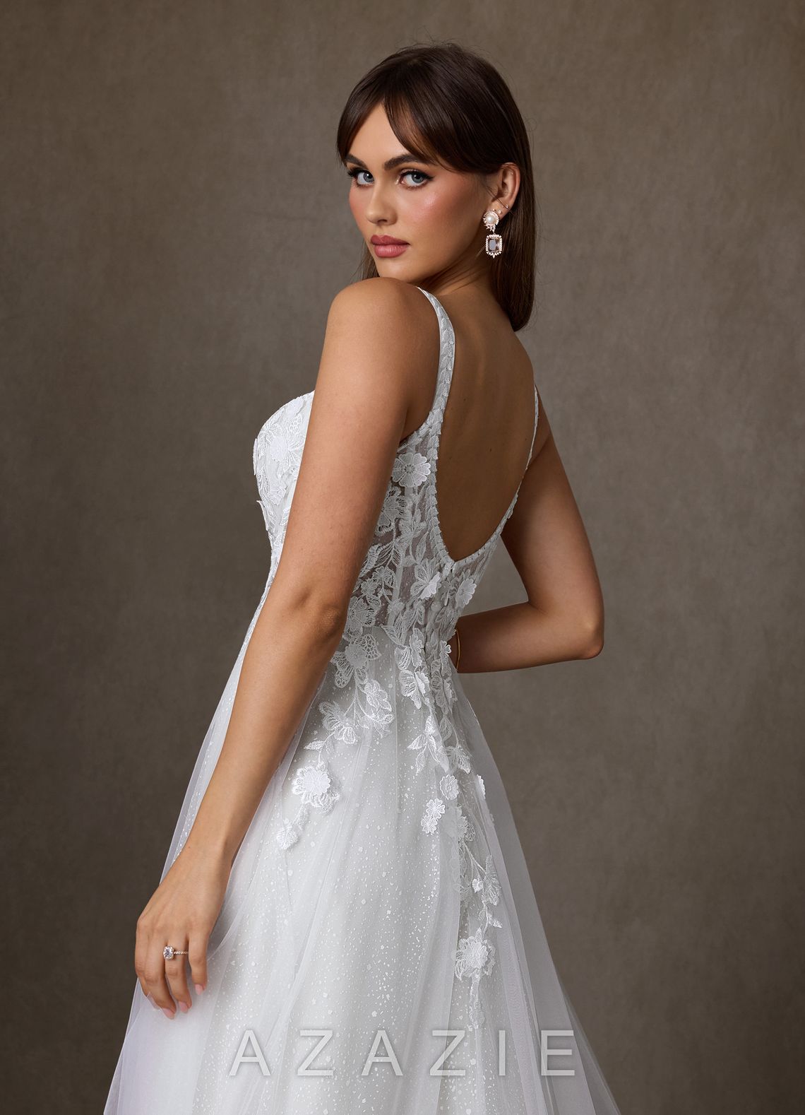 Azazie Jovana Wedding Dress Diamond White A-Line Scoop Tulle Dress diamond_white