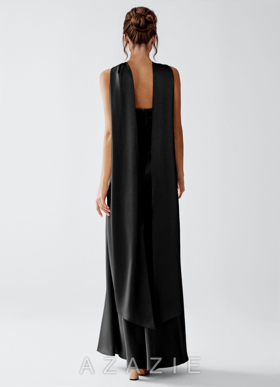 Veronica {color} Luminous Satin Maxi Dress  sp_black_#bk463