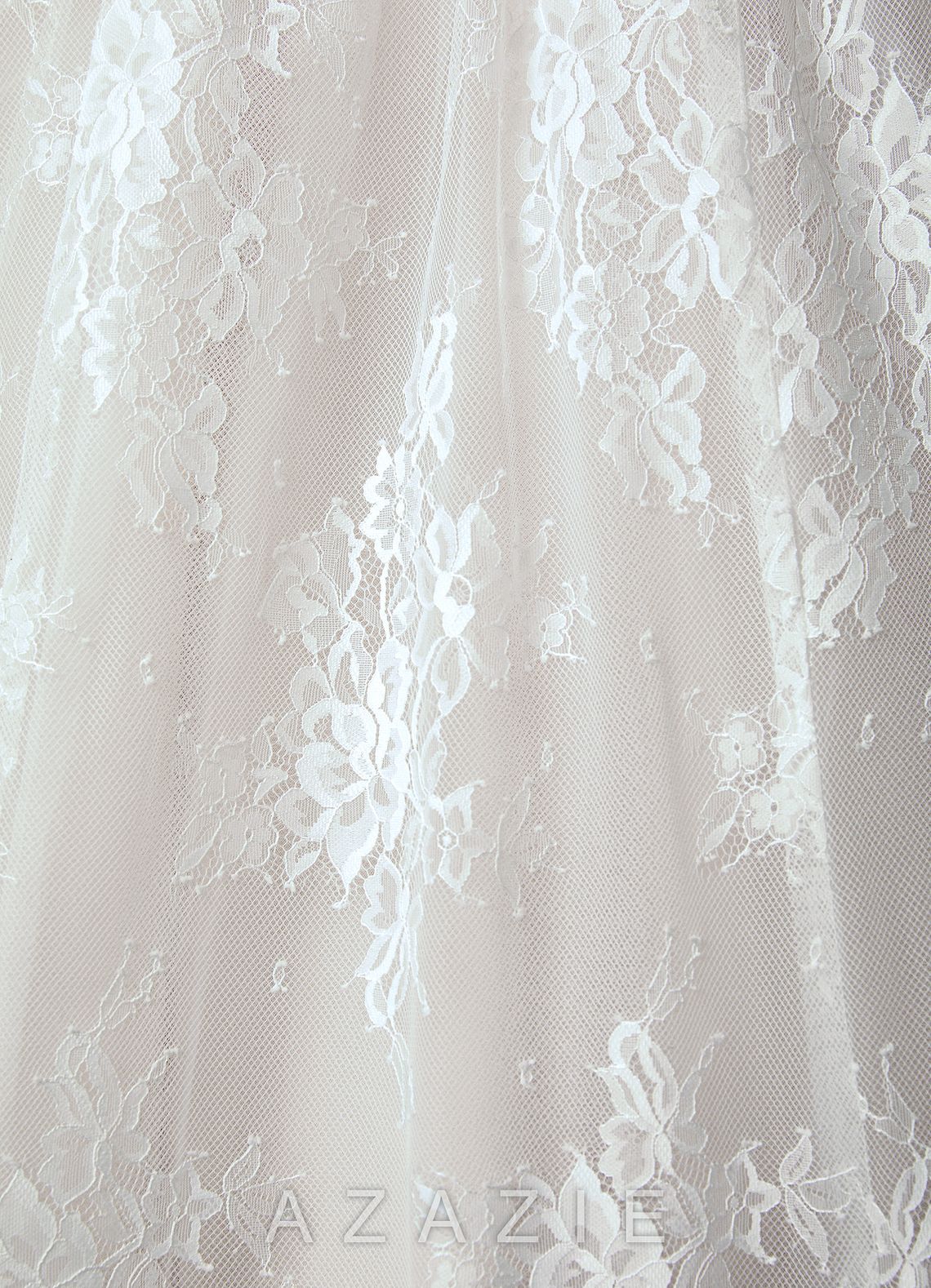 Azazie Justice Diamond White Ball-Gown Off the Shoulder Lace Dress