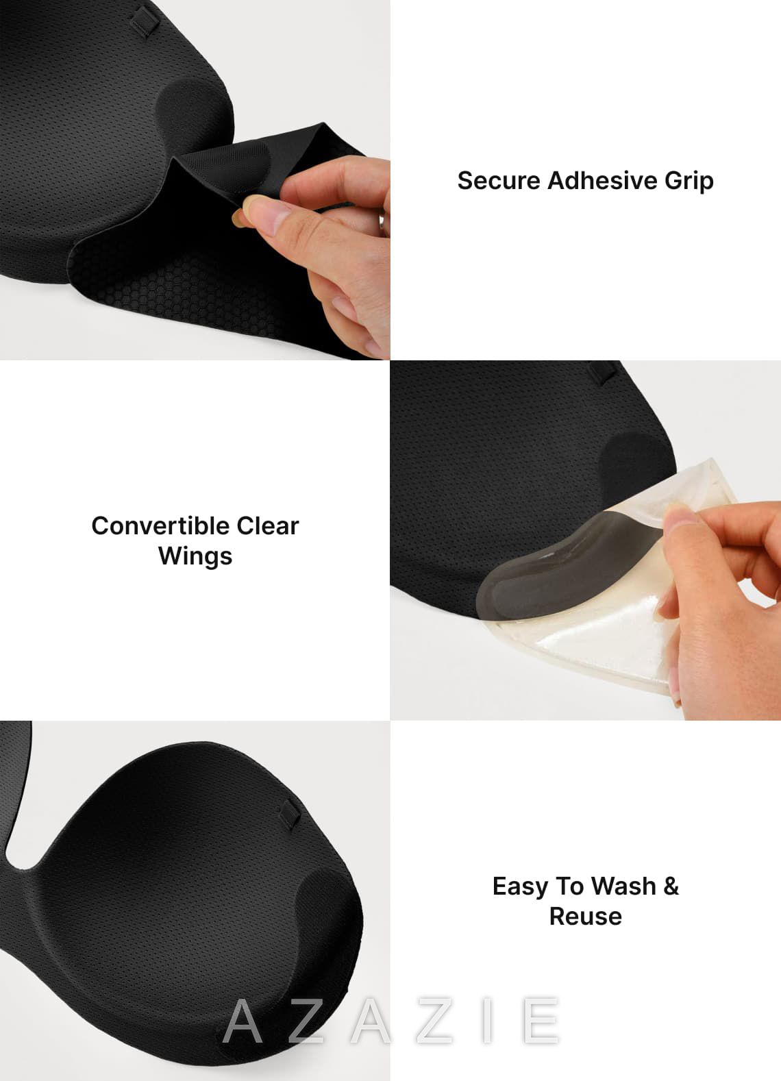 Azazie Convertible Multiway Seamless Bra  black