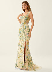 Posey Lemon Sorbet Lace Mermaid Prom Dress