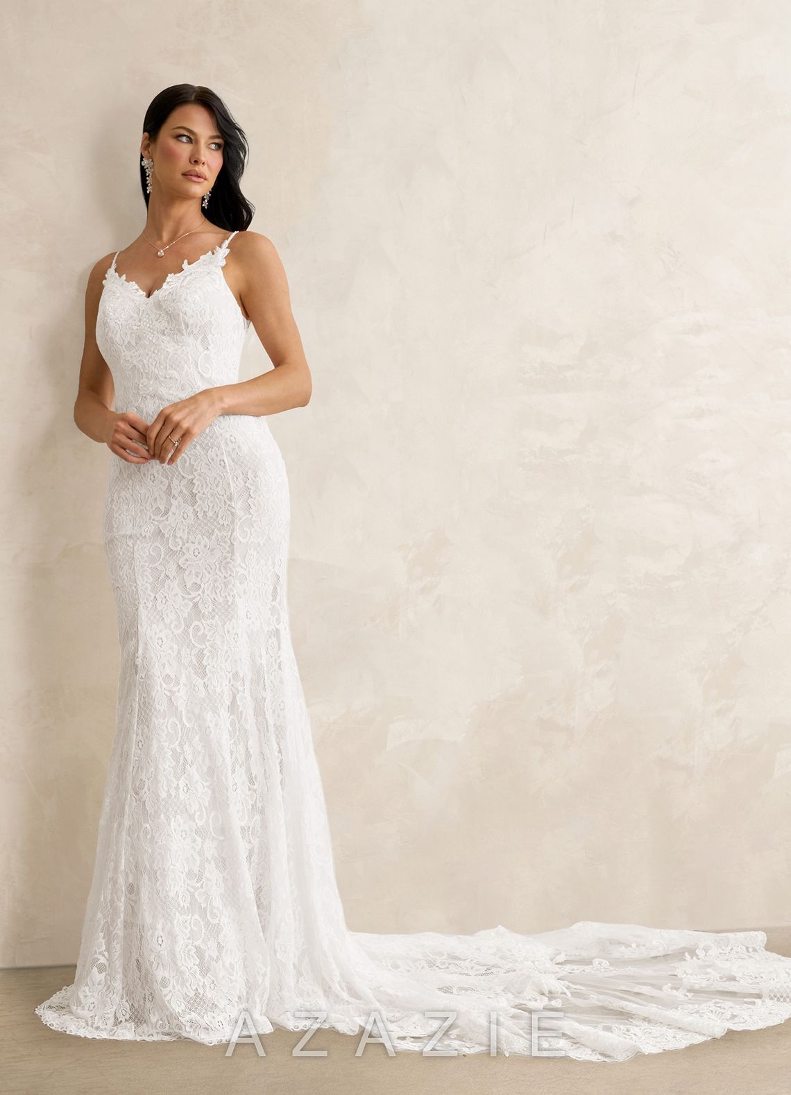 Azazie Prudence Diamond White Mermaid Sequins Tulle Dress diamond_white