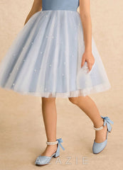 Satin Bow Pearl Strap Girl's Block Heels for Little & Big Kids