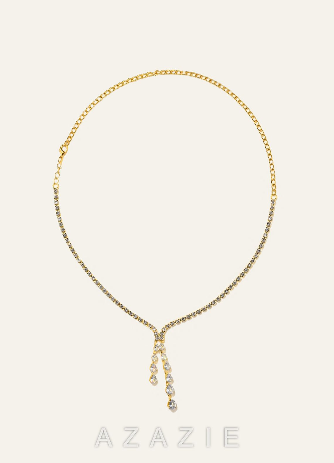 Y Drop Tennis Necklace