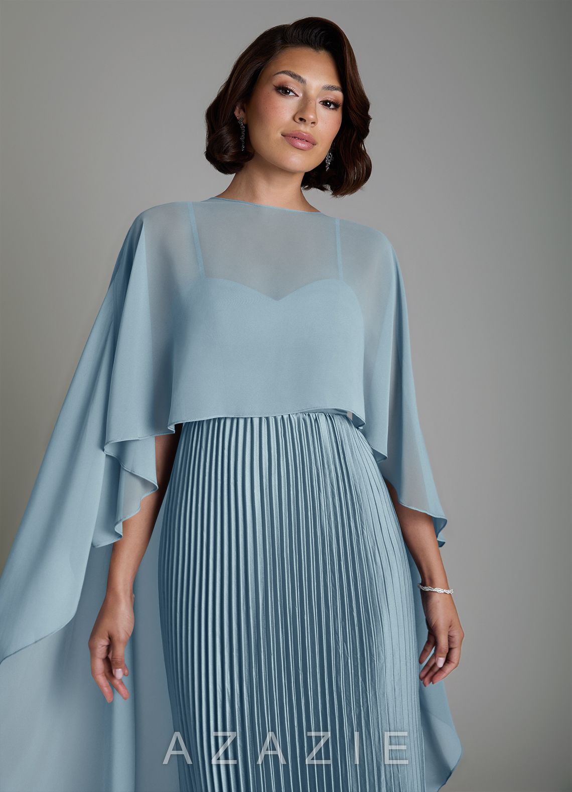 Azazie Micah Dusty Blue A-Line Corset Stretch Satin Convertible Dress dusty_blue
