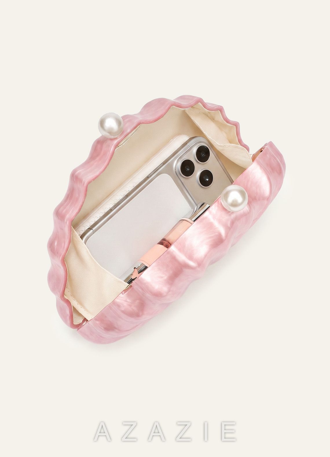 Pearl Shell Acrylic Clutch Bag