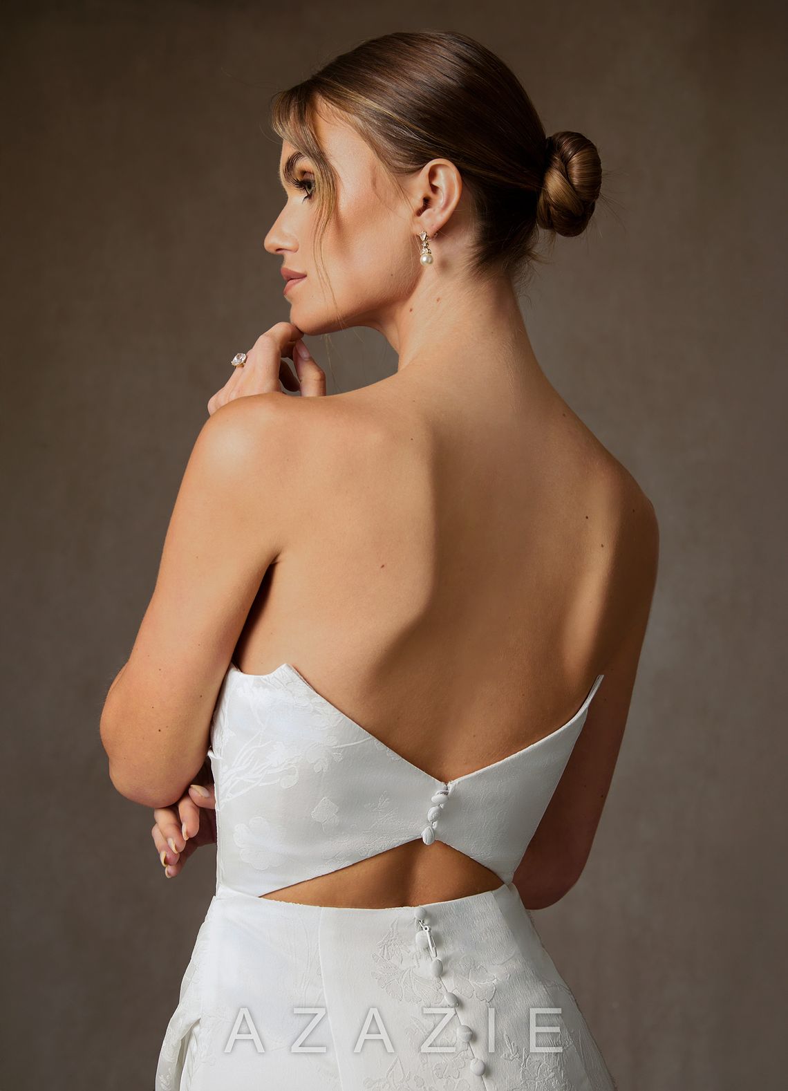 Azazie Tilly Diamond White Sheath Off the Shoulder Floral Jacquard Dress diamond_white