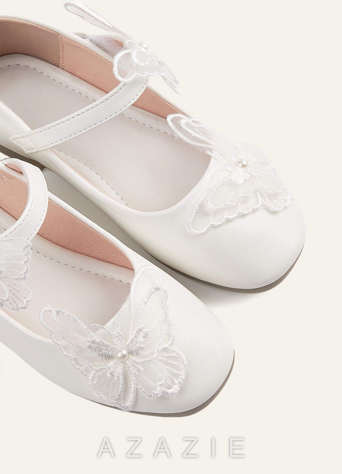 Butterfly And Pearl Girl's Flat Shoes