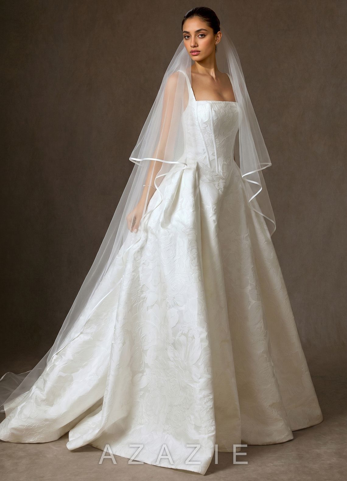 Coiled Serenity Chapel Veil  diamond_white
