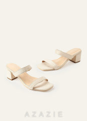 Two Strap Low Chunky Heel Sandal