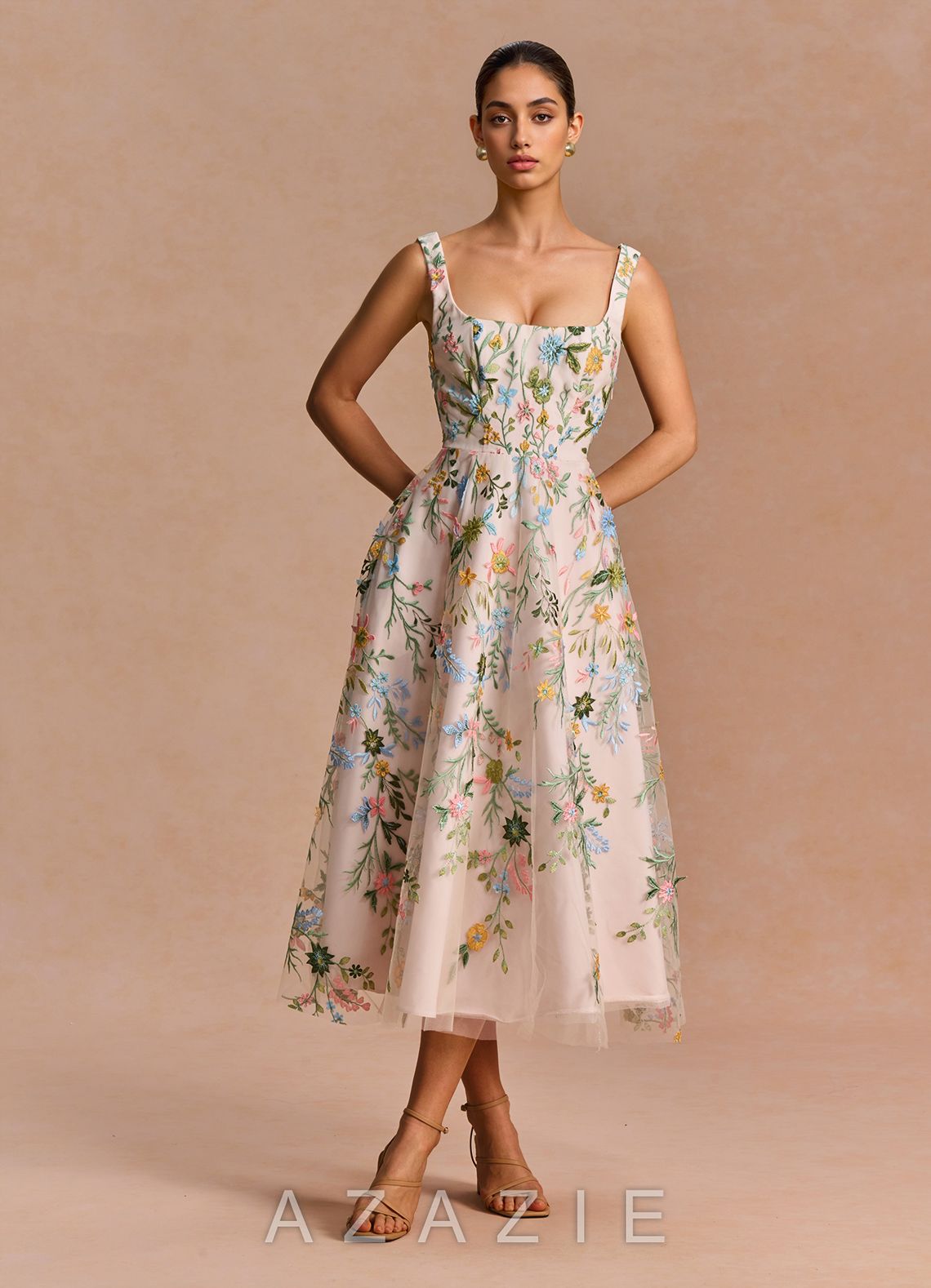 Azaria {color} Midi Dress  sp_blush_pink_multi_#bm134766