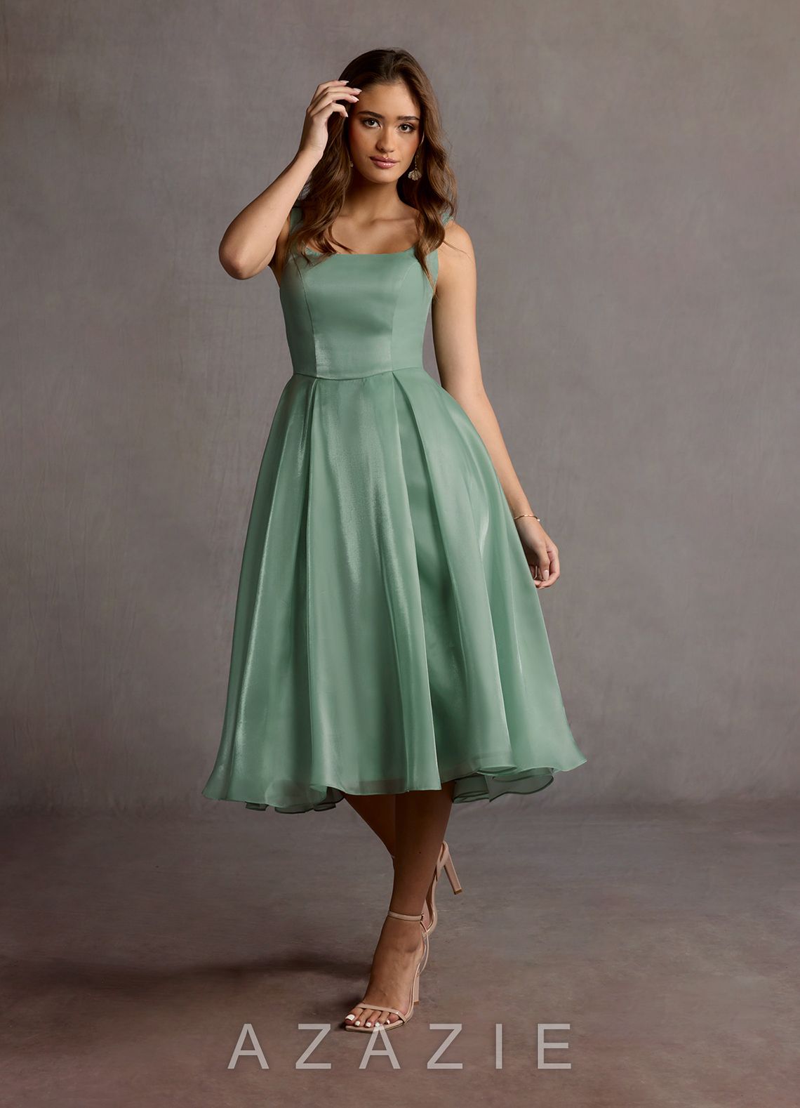 Stefanie {color} Pleated Midi Dress  sage_#se134286