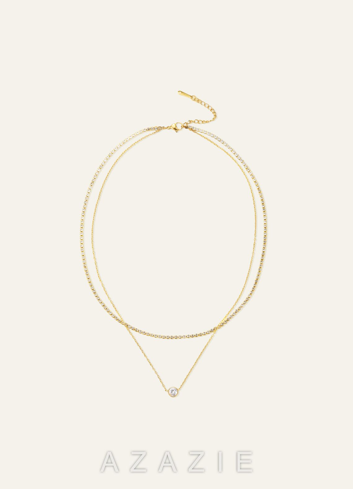 Layered Tennis Pendant Necklace