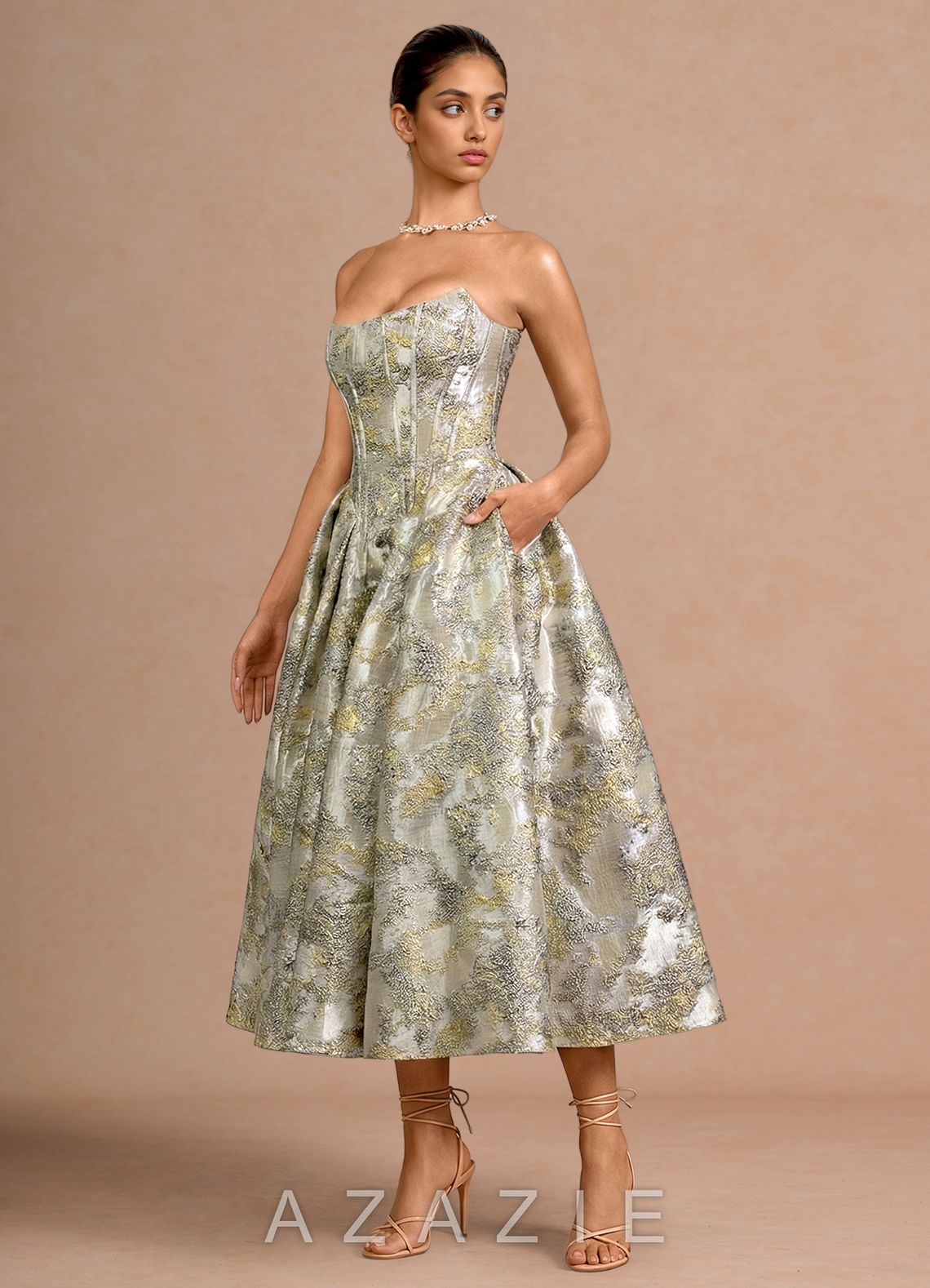 Mavis {color} Midi Dress  sp_gilded_silver_#gs134087
