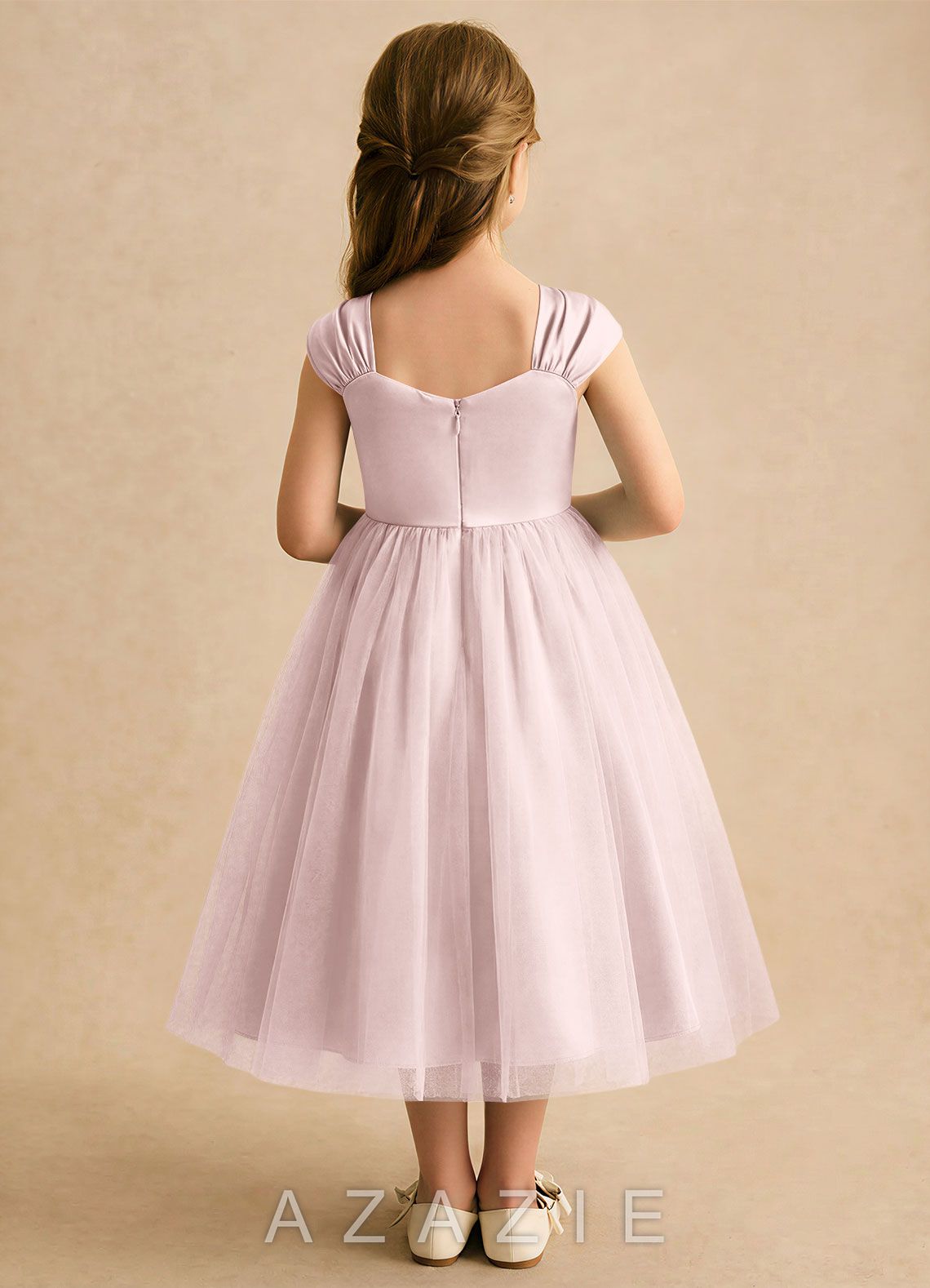 Azazie Yosemite Blushing Pink Ball-Gown Sweetheart Neckline Tulle Dress blushing_pink