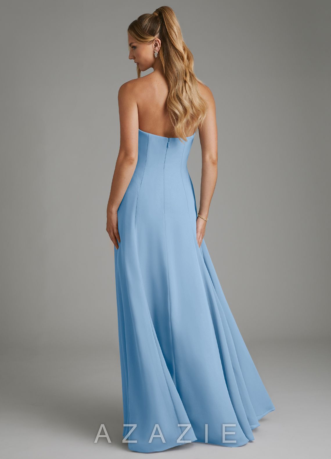 Azazie Selah Powder Blue A-Line Strapless Chiffon Dress powder_blue