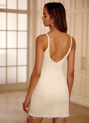 Gobi White Pearl Beaded Mini Dress