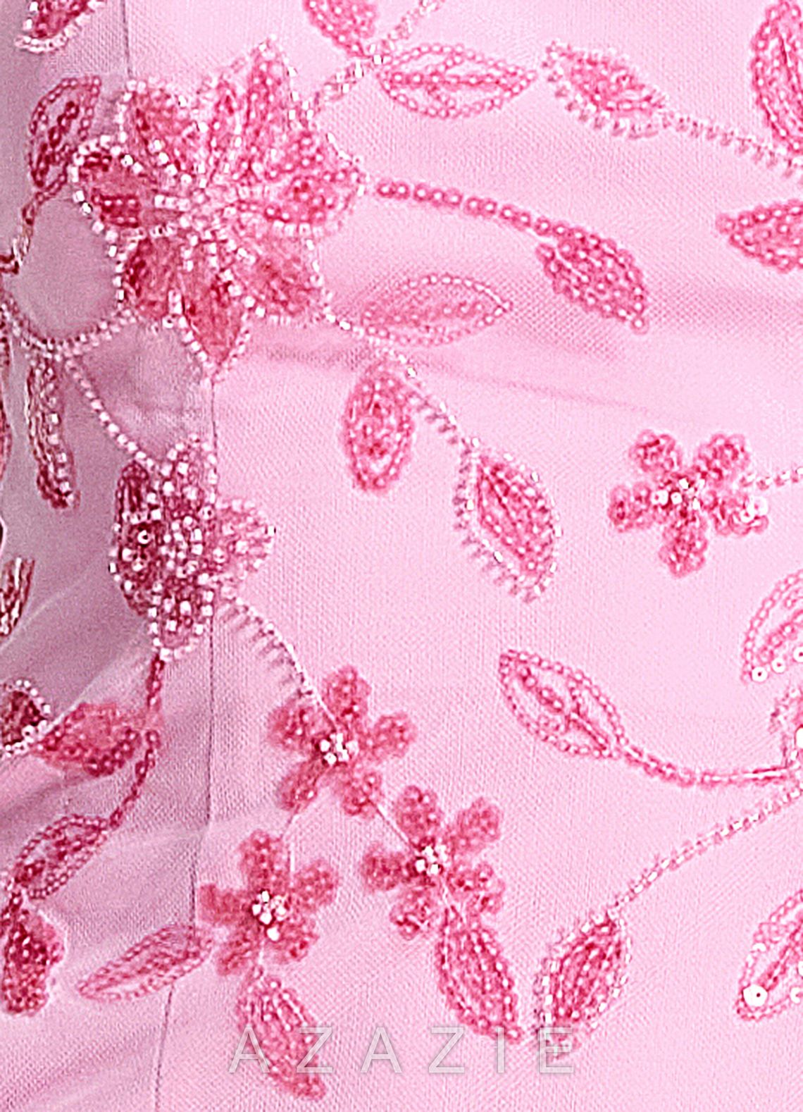 Jasmine Pink Strapless Floral Sequin Back Bow Mini Dress