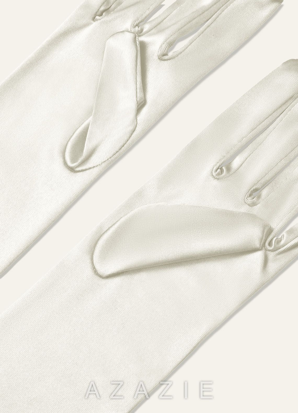 Classic Satin Gloves  ivory