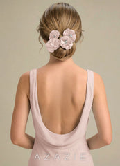 Four-Piece Matching Color Stretch Satin Hair Clip Set
