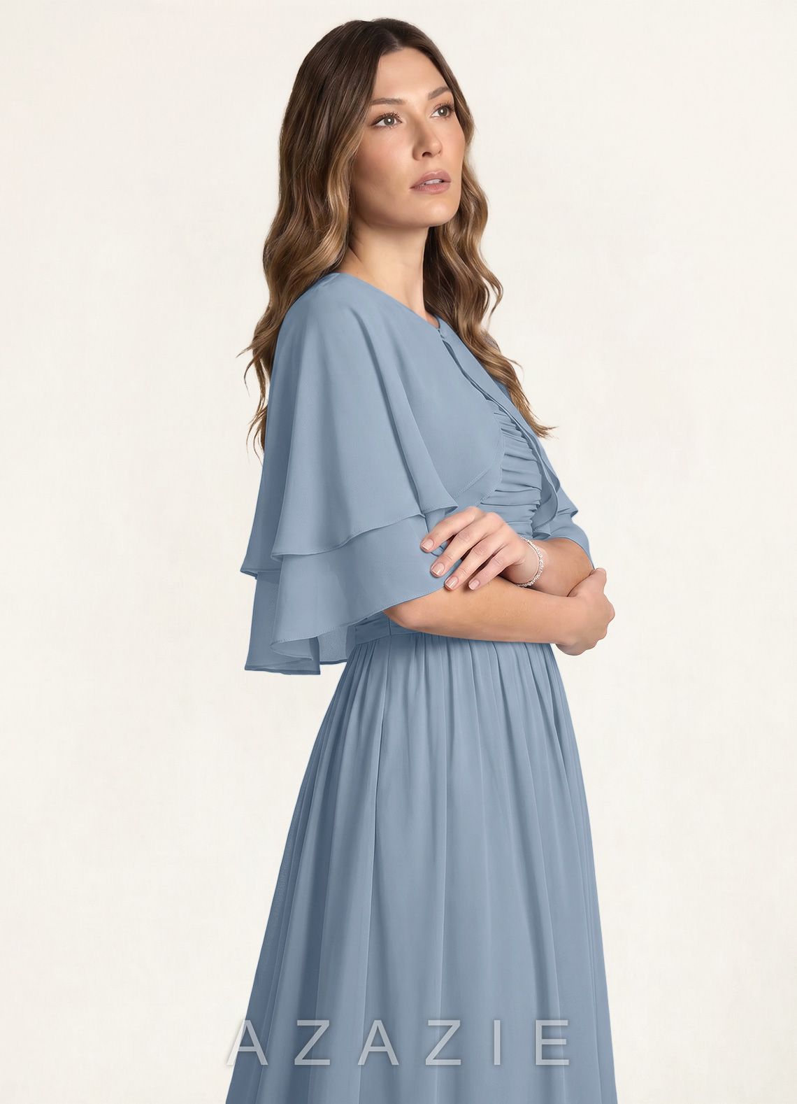 Azazie Matching Color Chiffon Double Layer Shawl