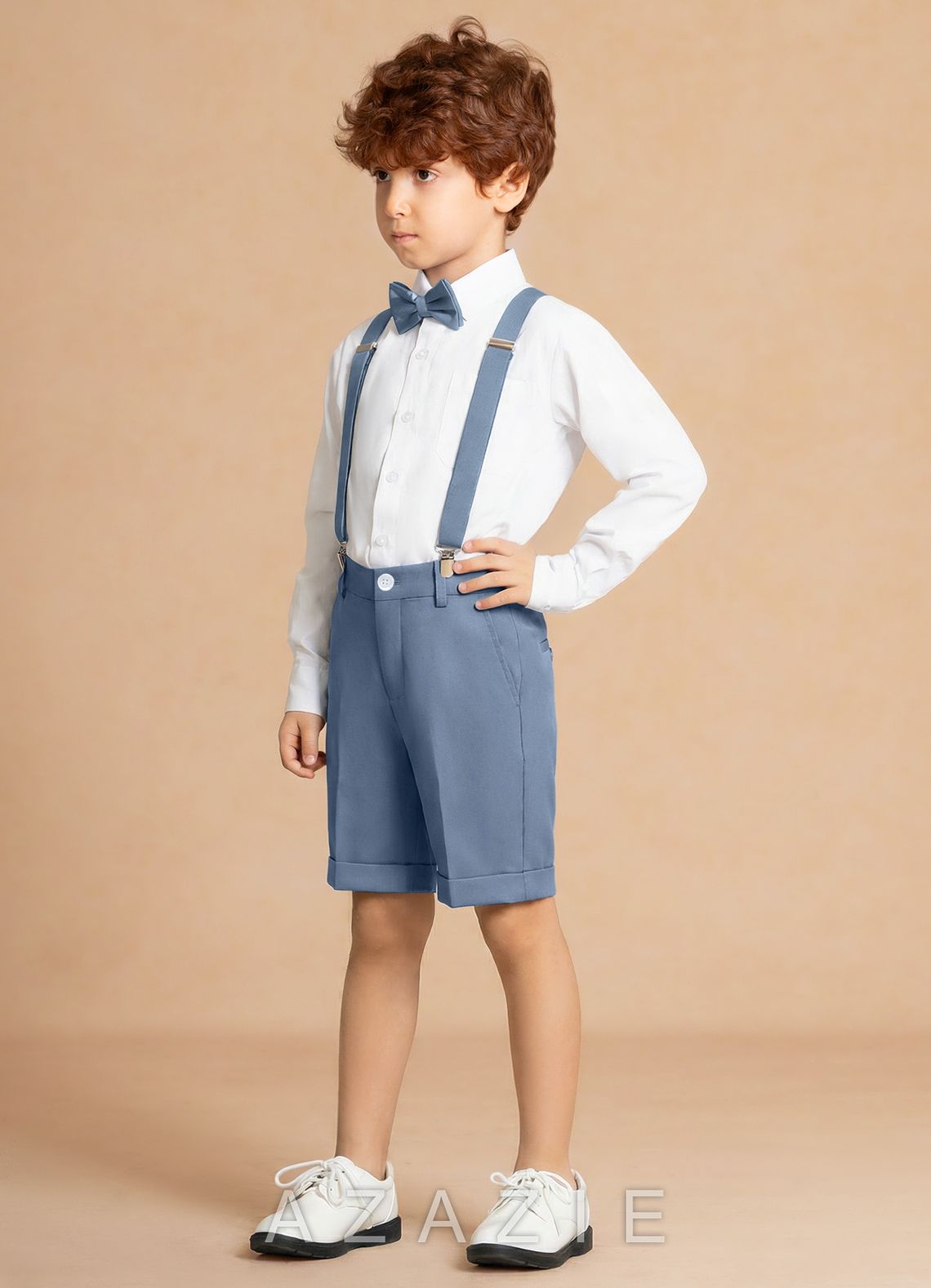 Finn Dusty Blue Boy 4-Piece Shorts Suit