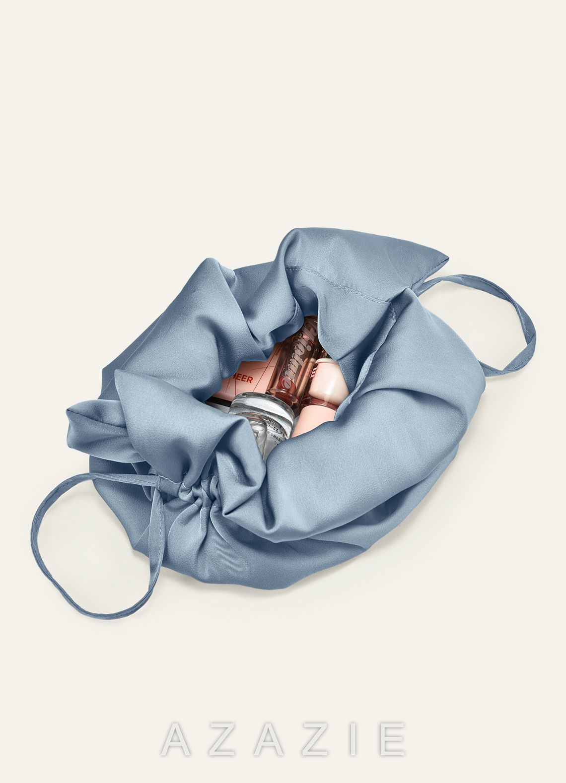 Matching Color Satin Drawstring Handbag