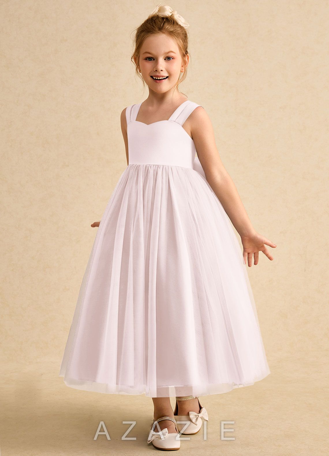 Azazie Chickadee Blushing Pink Ball-Gown Sweetheart Neckline Matte Satin Dress blushing_pink