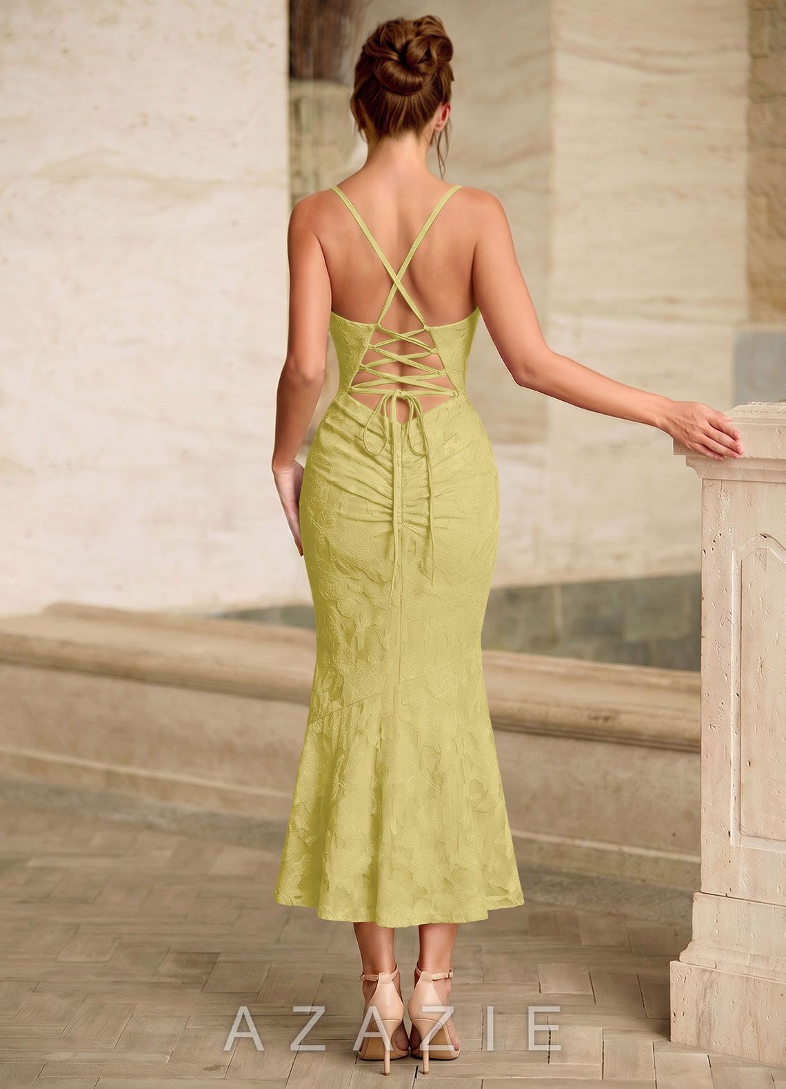 Ladow Pastel Yellow Jacquard Wedding Guest
