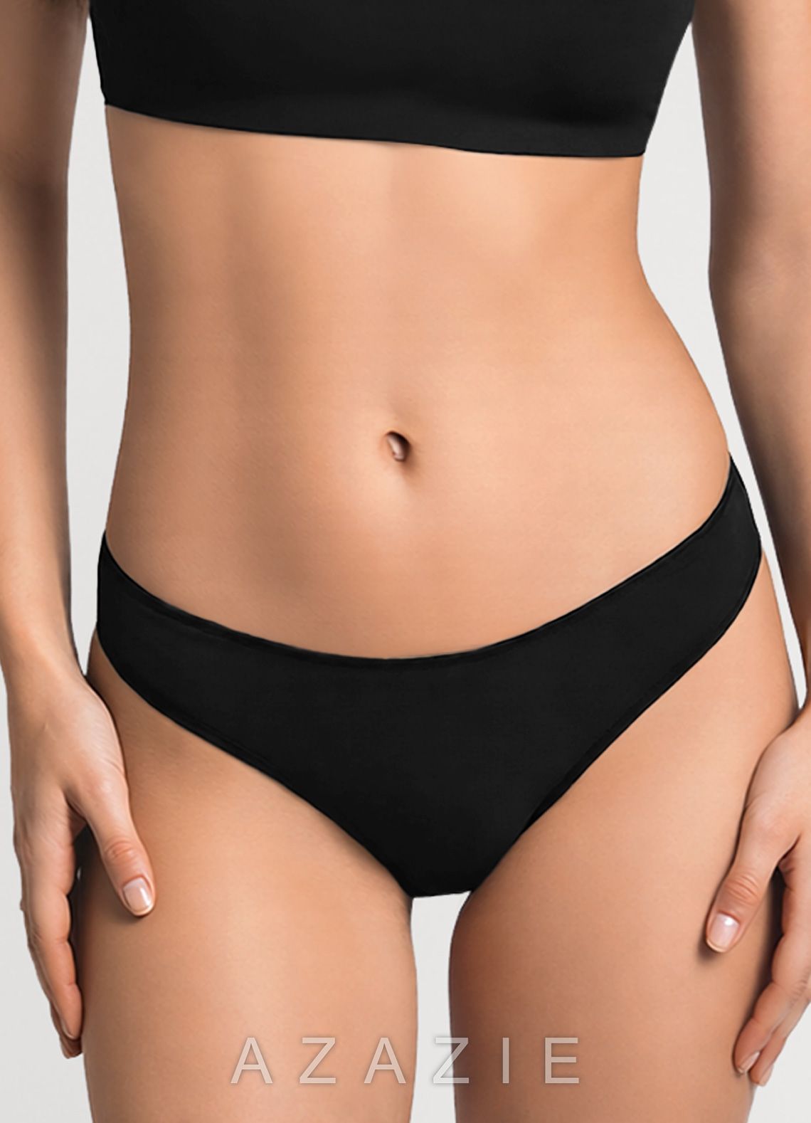 Azazie Wide-band Thong  black