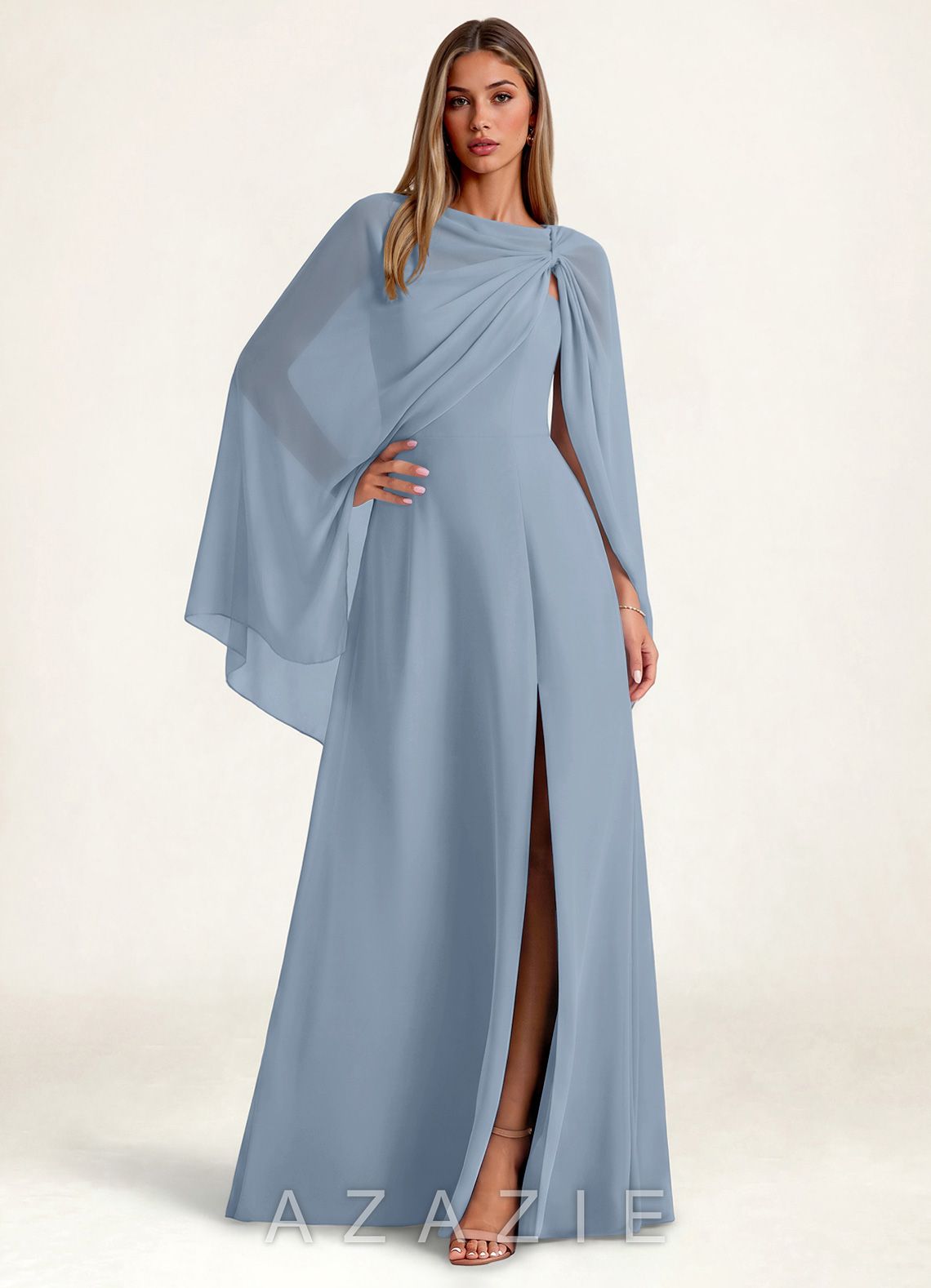 Azazie Matching Long Flowing Chiffon Cape