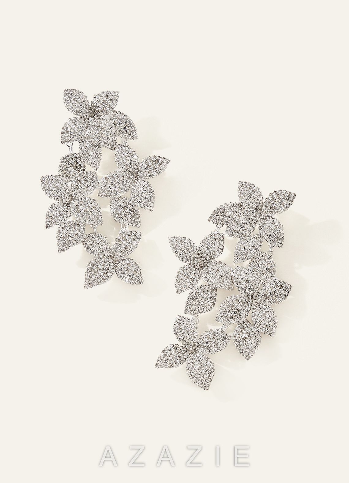 Statement Rhinestone Floral Earrings