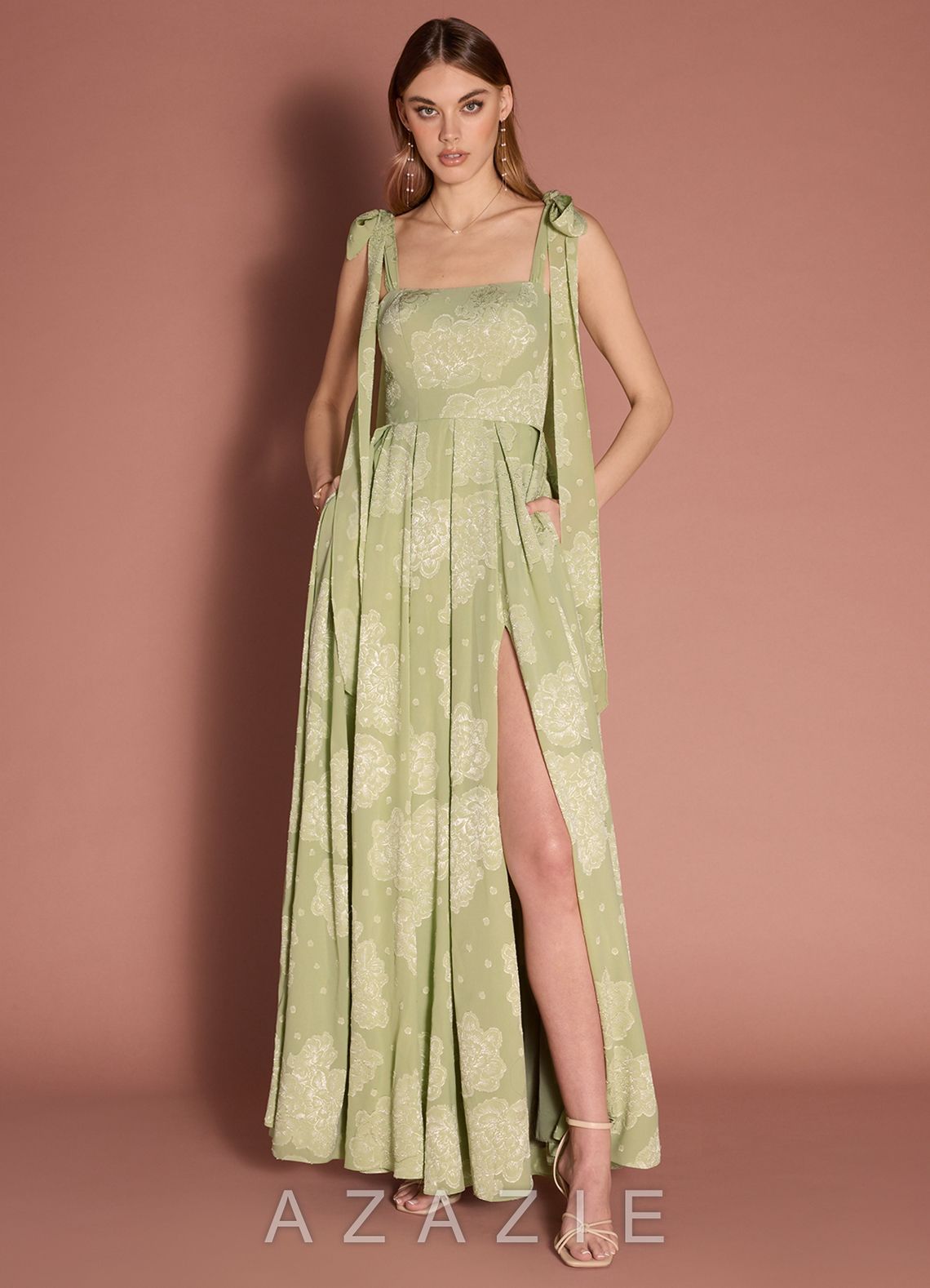 Anesa {color} Bow Maxi Dress  sp_celadon_#cn134718