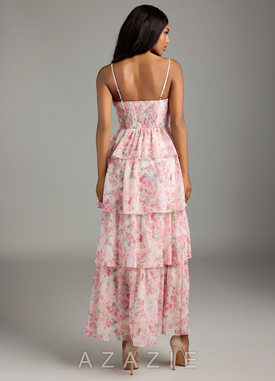 Azazie Kaiden Abstract Watercolor Floral A-Line Sweetheart Neckline Chiffon Dress abstract_watercolor_floral