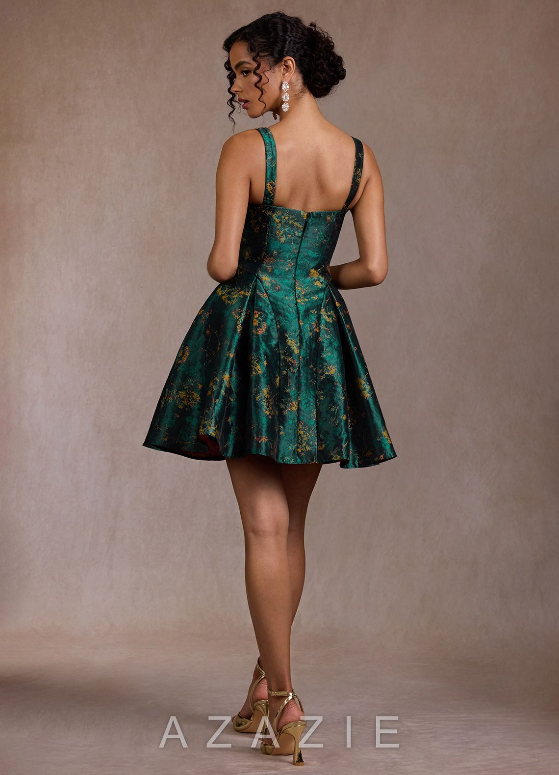 Briena {color} Mini Dress  sp_deep_green_#dg134073