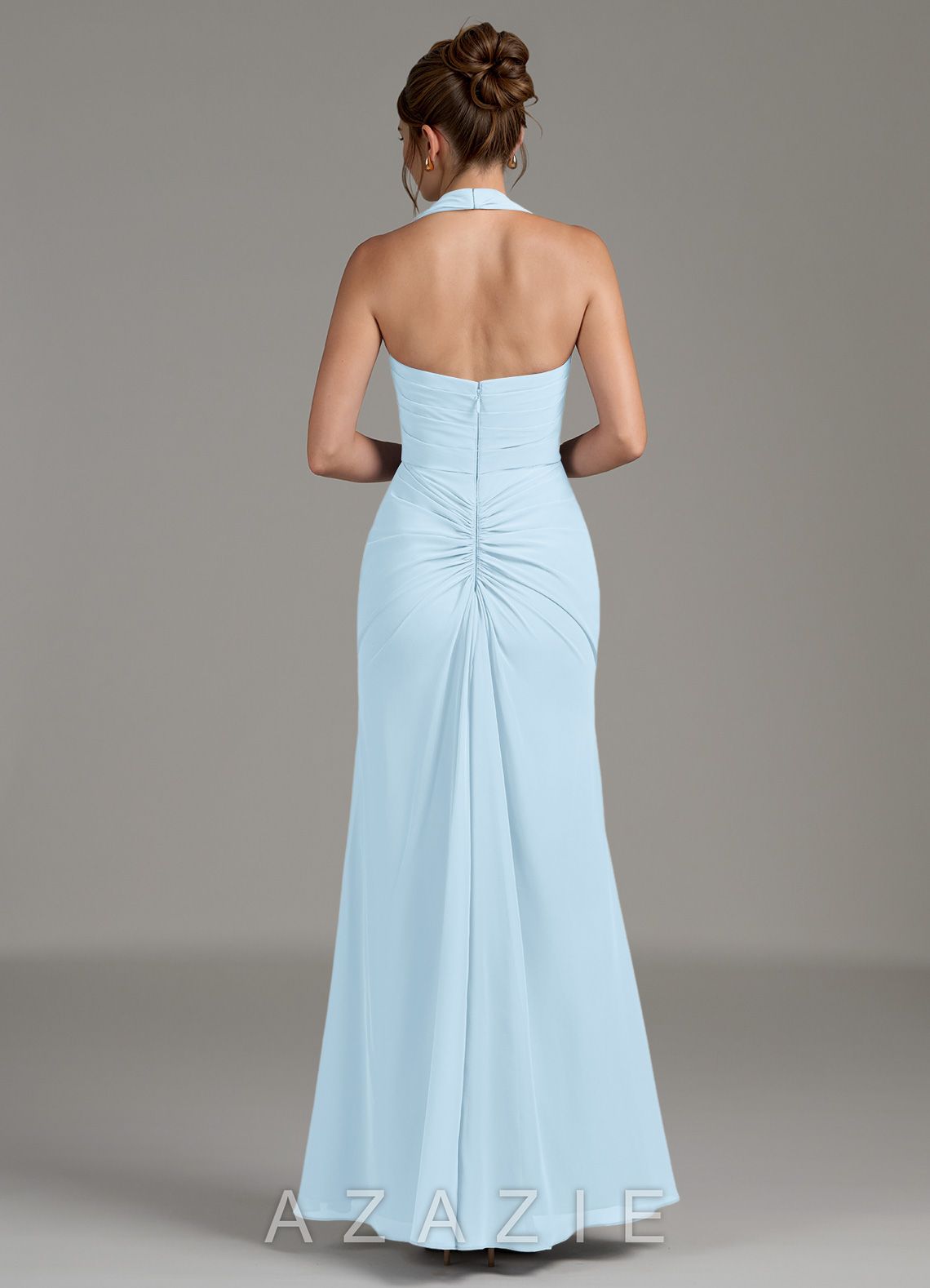 Azazie Destiny Sky Blue Mermaid Sweetheart Neckline Chiffon Dress sky_blue