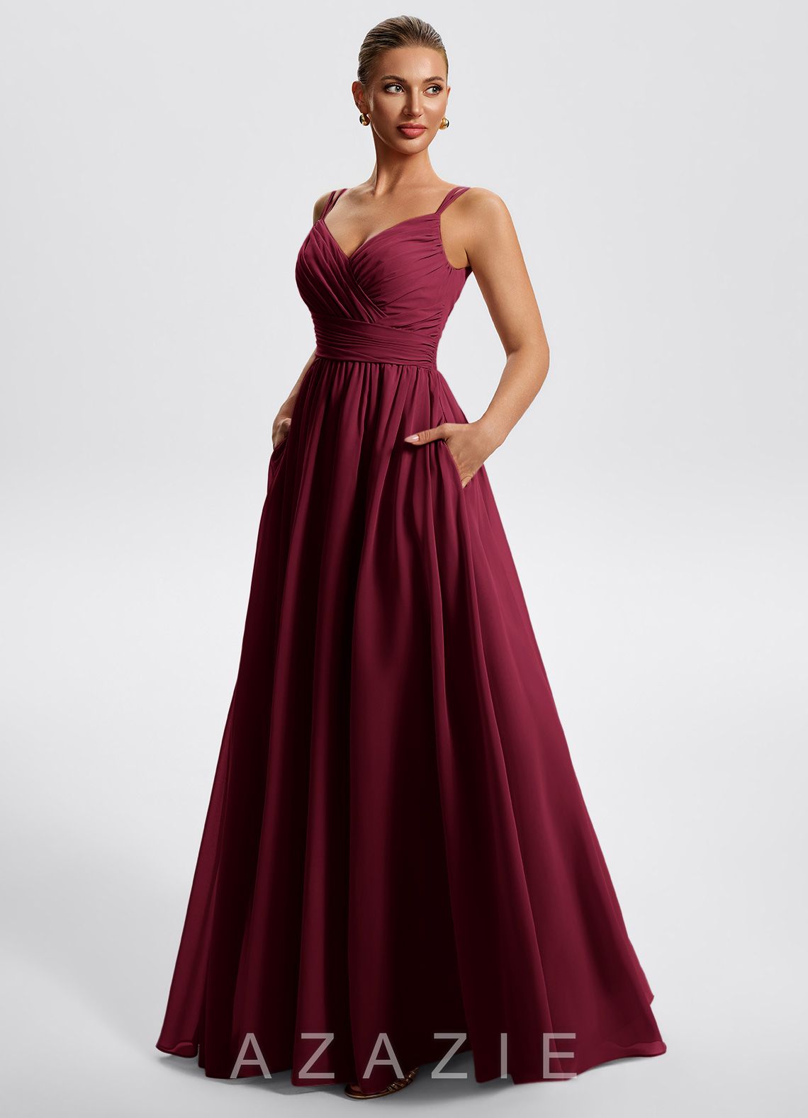 Heloise {color} A-Line Maxi Dress Atelier Dress  sp_burgundy_#bg567