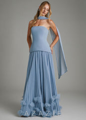 Azazie Alex Agave A-Line Corset Chiffon Dress agave