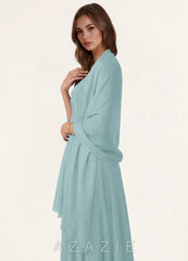 Azazie Soft Wool Blend Textured Frayed Edge Shawl  dusty_blue